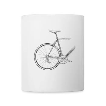 racing bike - Mug - white - Front