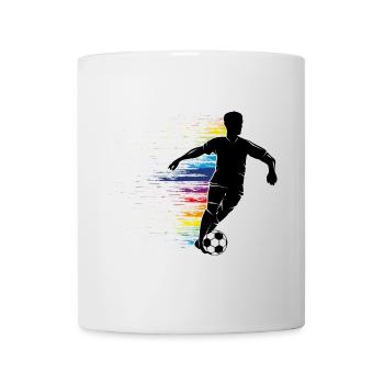 Fussballer Silhouette mit buntem Graffiti - Tasse - Weiß - Vorne