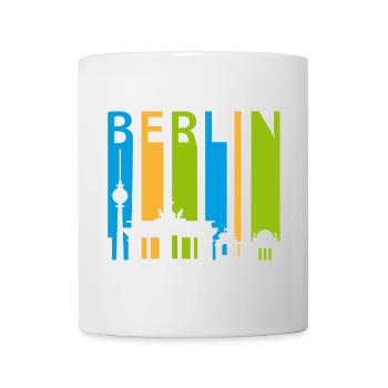 Berliner Schiftzug mit Silhouette - Tasse - Weiß - Vorne