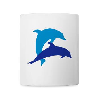 Dolphins and heart, dolphin (super cheap!) - Mug blanc - blanc - Devant