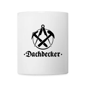 Dachdecker, Zunftlogo mit alter Schrift - Tasse - Weiß - Vorne