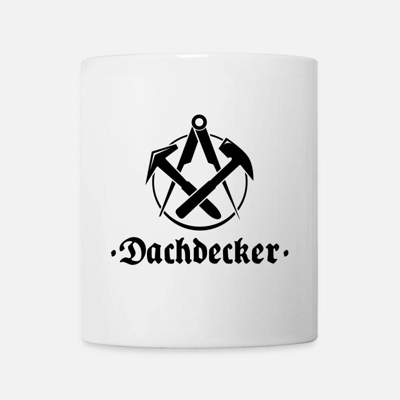 Dachdecker, Zunftlogo mit alter Schrift - Tasse - Weiß