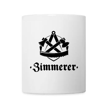 Zimmerer, Zunftzeichen mit alter Schrift - Tasse - Weiß - Vorne