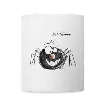 Ich Spinne - Smile - Spinnen - Schwarz - Lachen - Tasse - Weiß - Vorne
