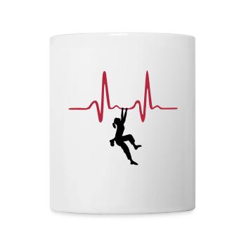 Kletterin und Herzschlag, Klettern - Tasse - Weiß - Vorne