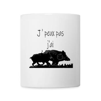 Sanglier chasse silhouette gibier chasseur animal  - Mug blanc - blanc - Devant
