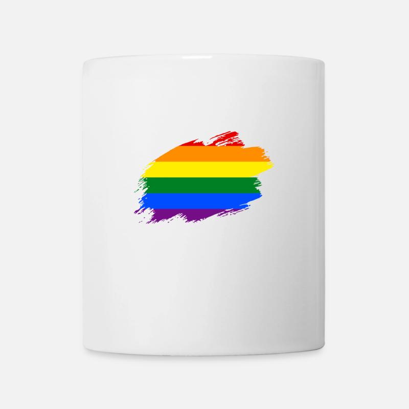 Regenbogen Regenbogenflagge Fahne Flagge LGBT - Tasse - Weiß