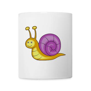 schnecke tier lustig - Tasse - Weiß - Vorne