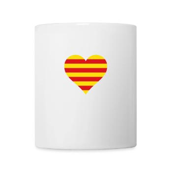 Katalonien katalanisch Herz Flagge Fahne Barcelona - Tasse - Weiß - Vorne