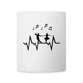 Tanzen Herzschlag mit Musiknoten, Tänzer - Tasse - Weiß - Vorne