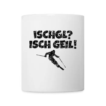 Ischgl Ischgeil (Vintage Schwarz) Ski Skifahrer - Tasse - Weiß - Vorne