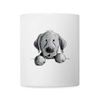 Glücklicher Schwarzer Labrador Retriever Hund - Tasse - Weiß - Vorne