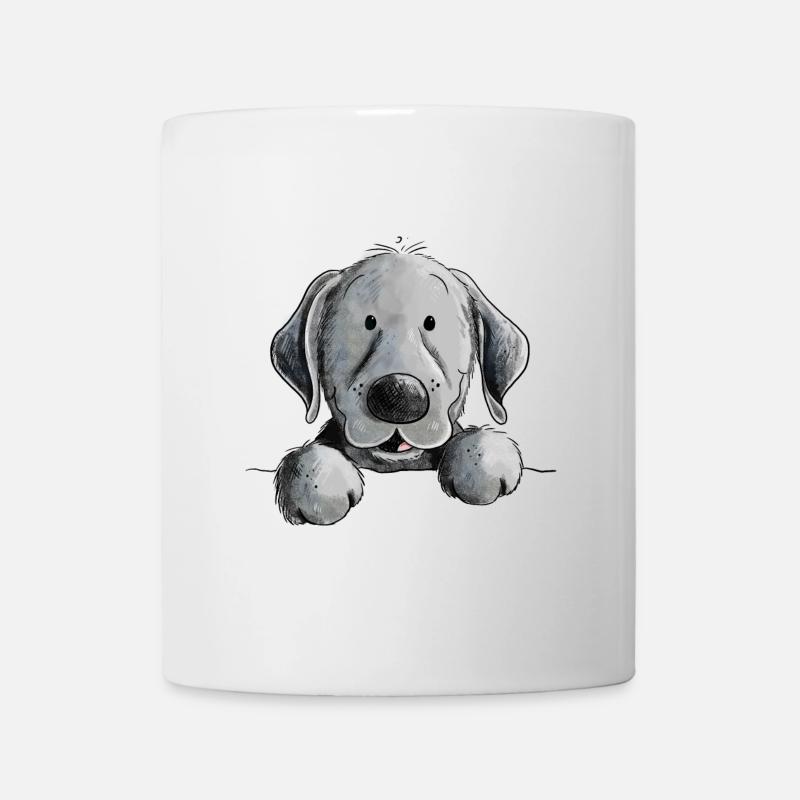 Glücklicher Schwarzer Labrador Retriever Hund - Tasse - Weiß