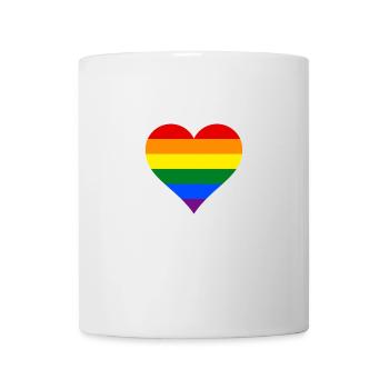 Regenbogenflagge Regenbogenfahne in Herzform LGBT - Tasse - Weiß - Vorne