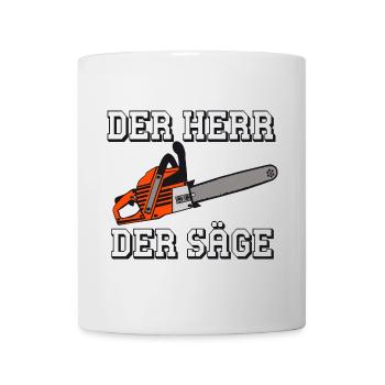 Motorsäge , Kaminholz , Der Herr der Säge (25) - Tasse - Weiß - Vorne