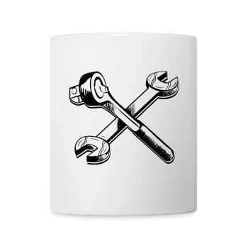 Wrench - screwdriver hobbyist - tool - Mug - white - Front