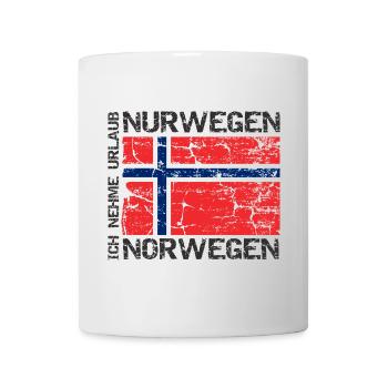 Ich nehme Urlaub Nurwegen Norwegen Flagge - Tasse - Weiß - Vorne