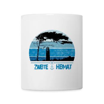 Zweite Heimat Darss - Leuchtturm Windflüchter - Tasse - Weiß - Vorne