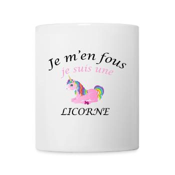 Je m'en fou je suis une licorne - Mug blanc - blanc - Devant