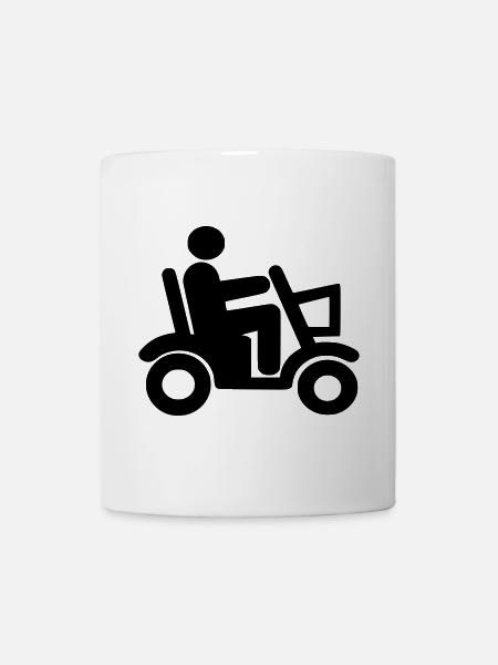 Scooter de mobilité, Fauteuil roulant, Roller, Handicapé # - Mug blanc - blanc