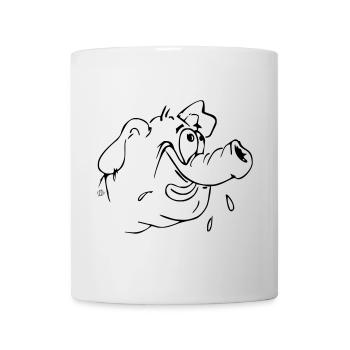 Schwein Karikatur 02 - Tasse - Weiß - Vorne
