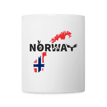 Norway map with flag and moose - Mug - white - Front