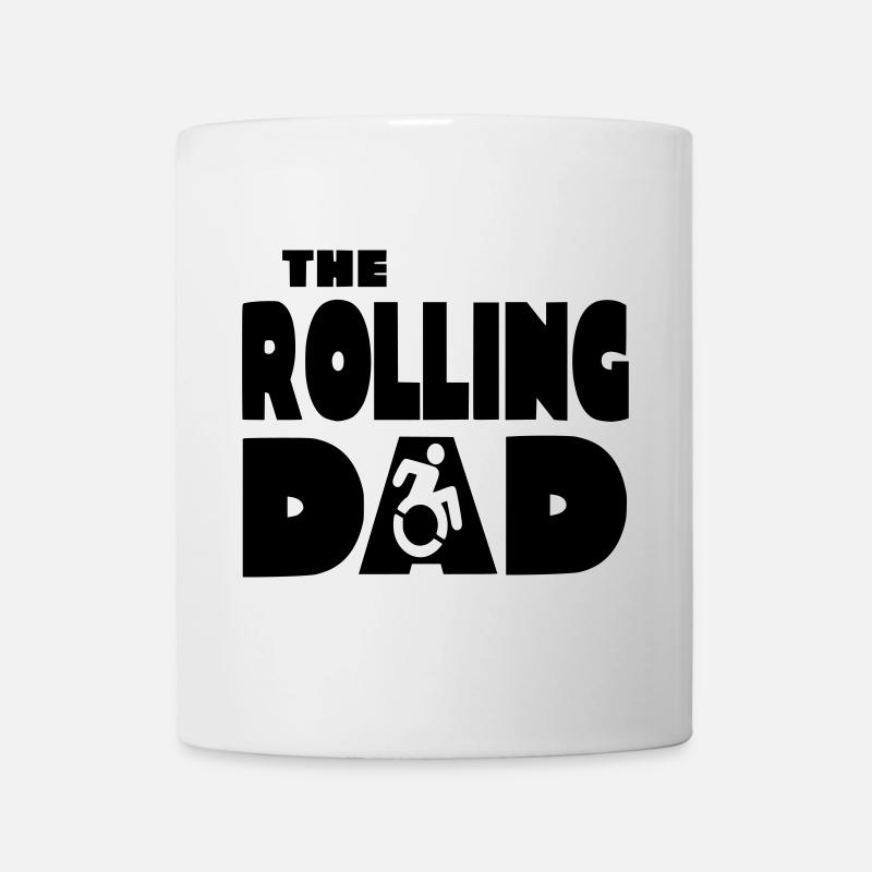 Der rollende Vater im Rollstuhl, Vater # - Tasse - Weiß
