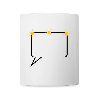 Speech bubble comic sun text design yourself - Mug - white - Front