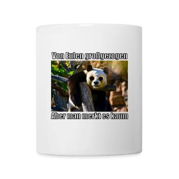 Panda Owl Panda Bear Raised By Owls German Funny - Mug - white - Front