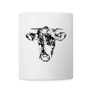 Kuh Kuhkopf Geschenk Bauern - Tasse - Weiß - Vorne