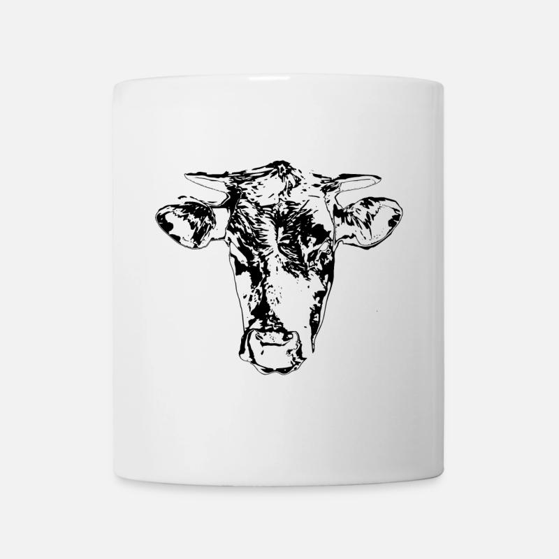 Fermier de cadeaux Cow Cow Head - Mug blanc - blanc