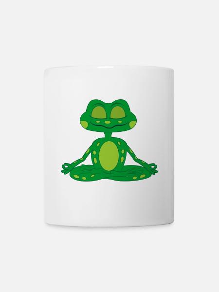 Zen-Meditationsfrosch - Tasse - Weiß