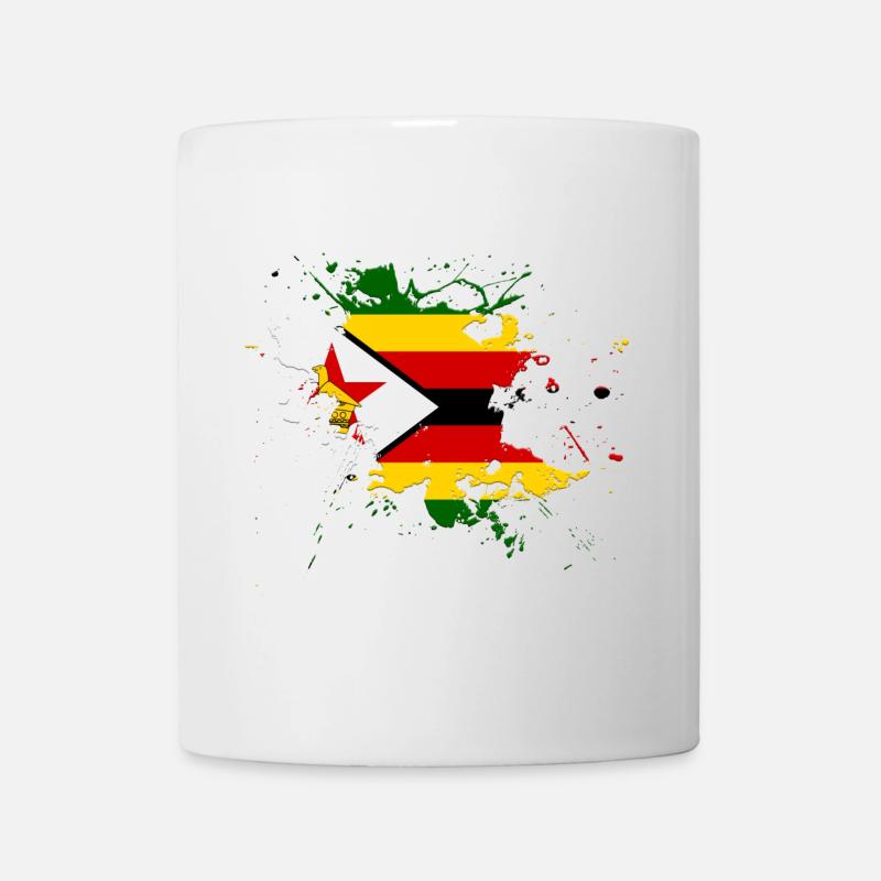 Drapeau du Zimbabwe comme une touche de couleur - Mug blanc - blanc