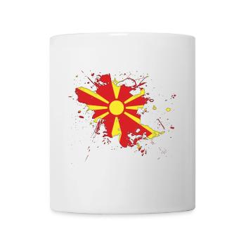 Nordmazedonien Mazedonien Flagge als Farbklecks - Tasse - Weiß - Vorne