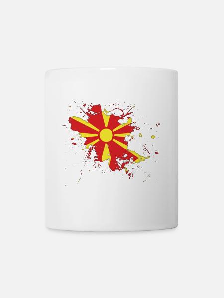 Drapeau de la Macédoine du Nord Macédoine comme une touche de couleur - Mug blanc - blanc