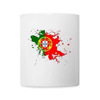 Portugal drapeau en tant que taches de couleur - Mug blanc - blanc - Devant