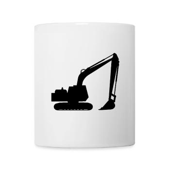 Silhouette with a shovel, backhoe - Mug - white - Front