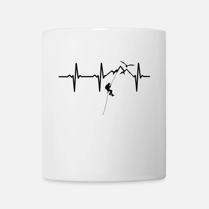 Idée cadeau de battement de coeur de sport d'escalade - Mug blanc - blanc