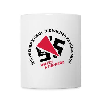 Nie wieder Krieg! Nie wieder Faschismus! - Tasse - Weiß - Vorne