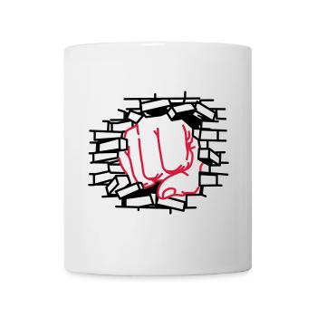 Faustdick, Faust, schlagen - Tasse - Weiß - Vorne