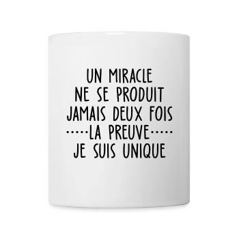 un miracle ne se produit jamais deux fois - Mug blanc - blanc - Devant