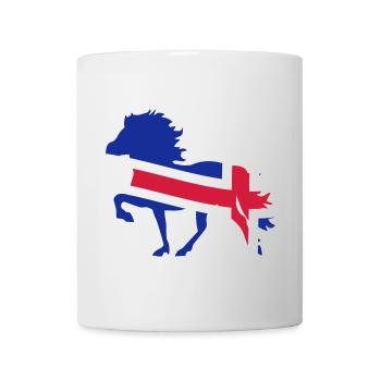 Drapeau islandais pour les chevaux - Mug blanc - blanc - Devant