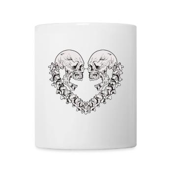 Cœurs de crânes dualistes - Mug blanc - blanc - Devant