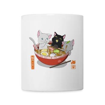 Kawaii Katzen essen ramen japanisch - Tasse - Weiß - Vorne