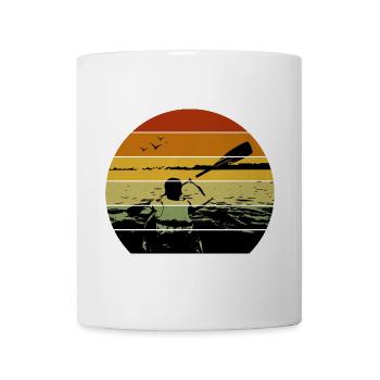 Sonnenuntergang Paddler Silhouette - Tasse - Weiß - Vorne