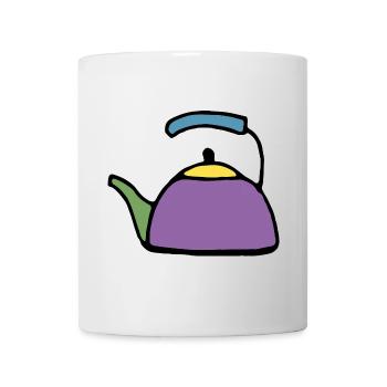 Wasserkocher in bunt - Tasse - Weiß - Vorne