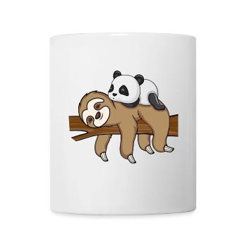 Sloth And Panda Cute Animal Design - Mug - white - Front