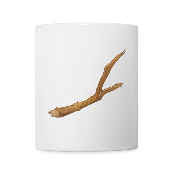 a piece of broken branch of a tree - Mug - white - Front