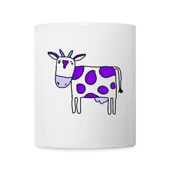 Lila Flecken Kuh Illustration - Tasse - Weiß - Vorne