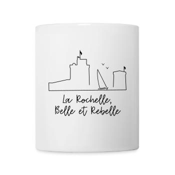 La Rochelle design noir by Nicolas Poitevin - Mug blanc - blanc - Devant